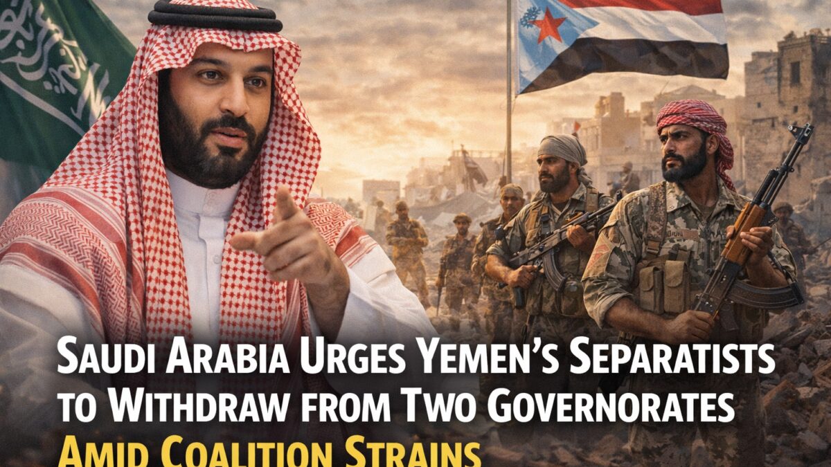 Saudi Arabia Urges Yemen’s Separatists to Withdraw from Two Governorates Amid Coalition Strains